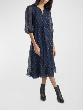 NWT Shoshanna Melrose Chiffon Midi Dress
